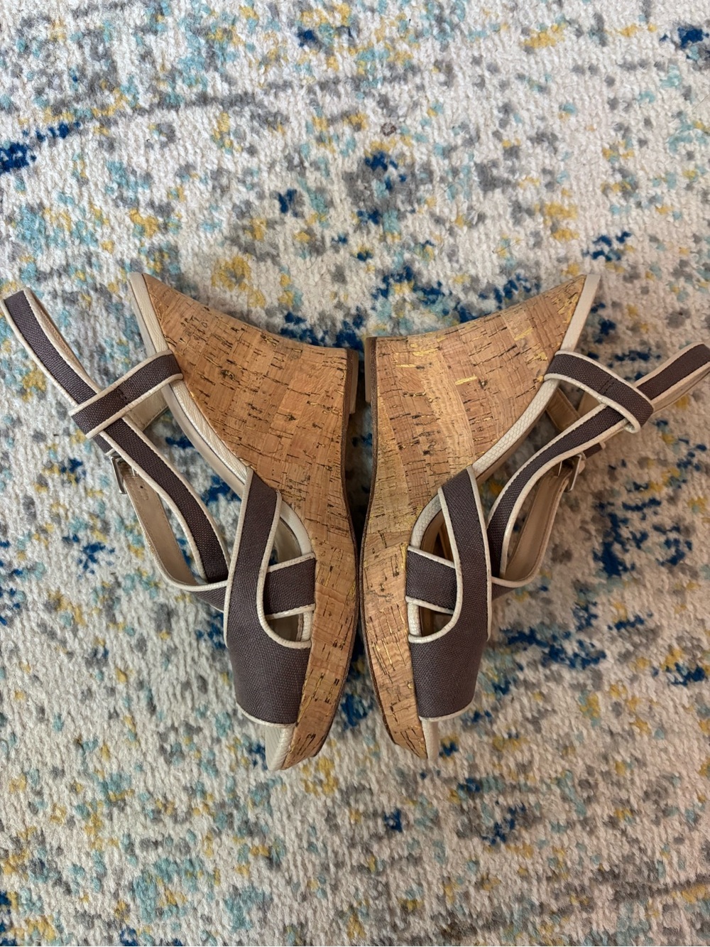 Saks Fifth Avenue Brianna Brown Cork Wedge Sandals - Picture 3 of 10
